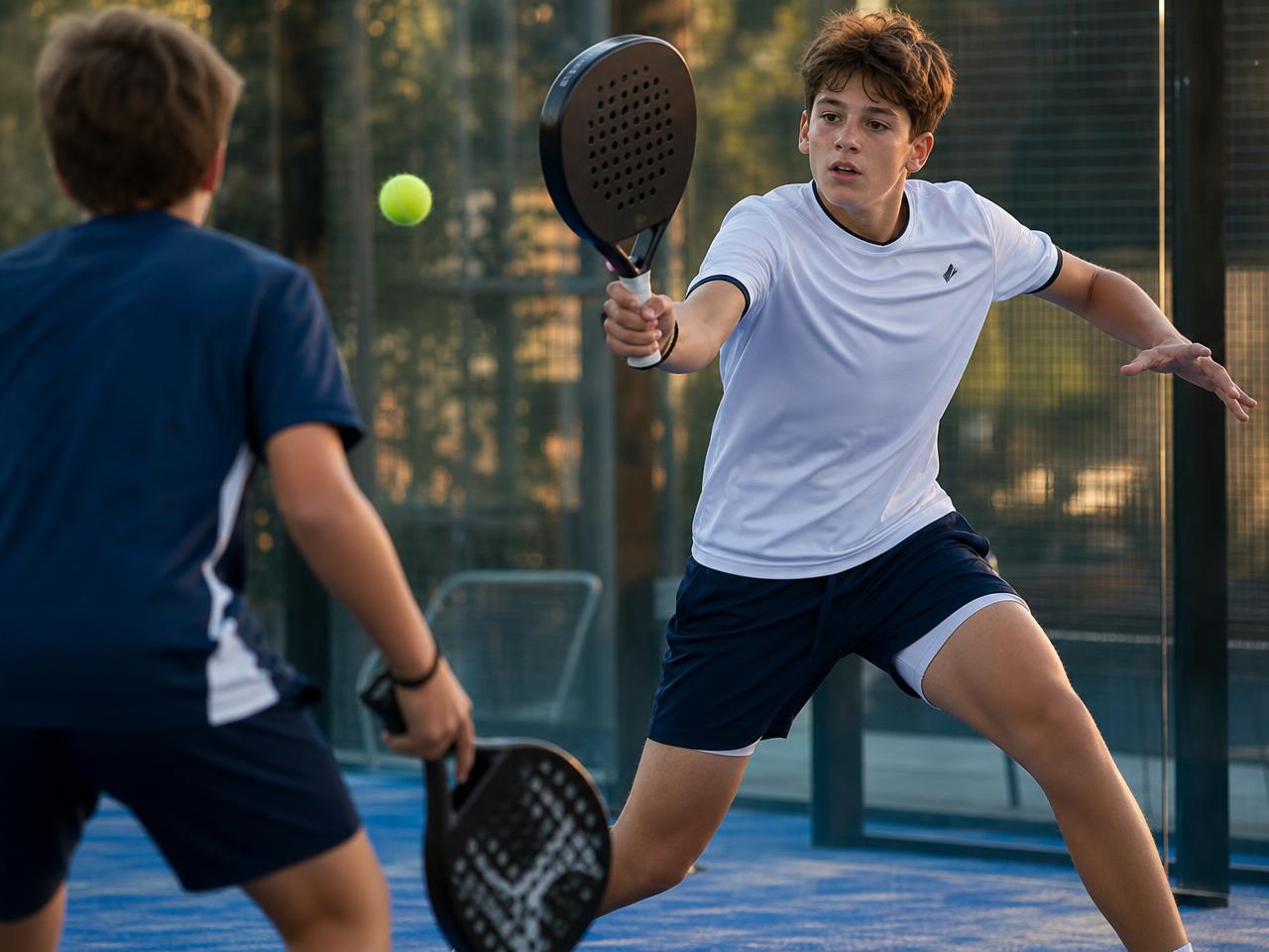 Boys Under 14 division — SA Grand Tour players in competitive match play on a championship padel court