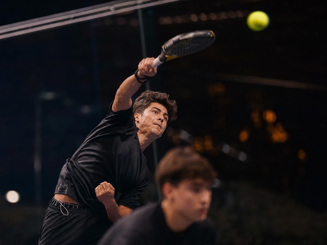 Boys Under 18 division — SA Grand Tour players in competitive match play on a championship padel court