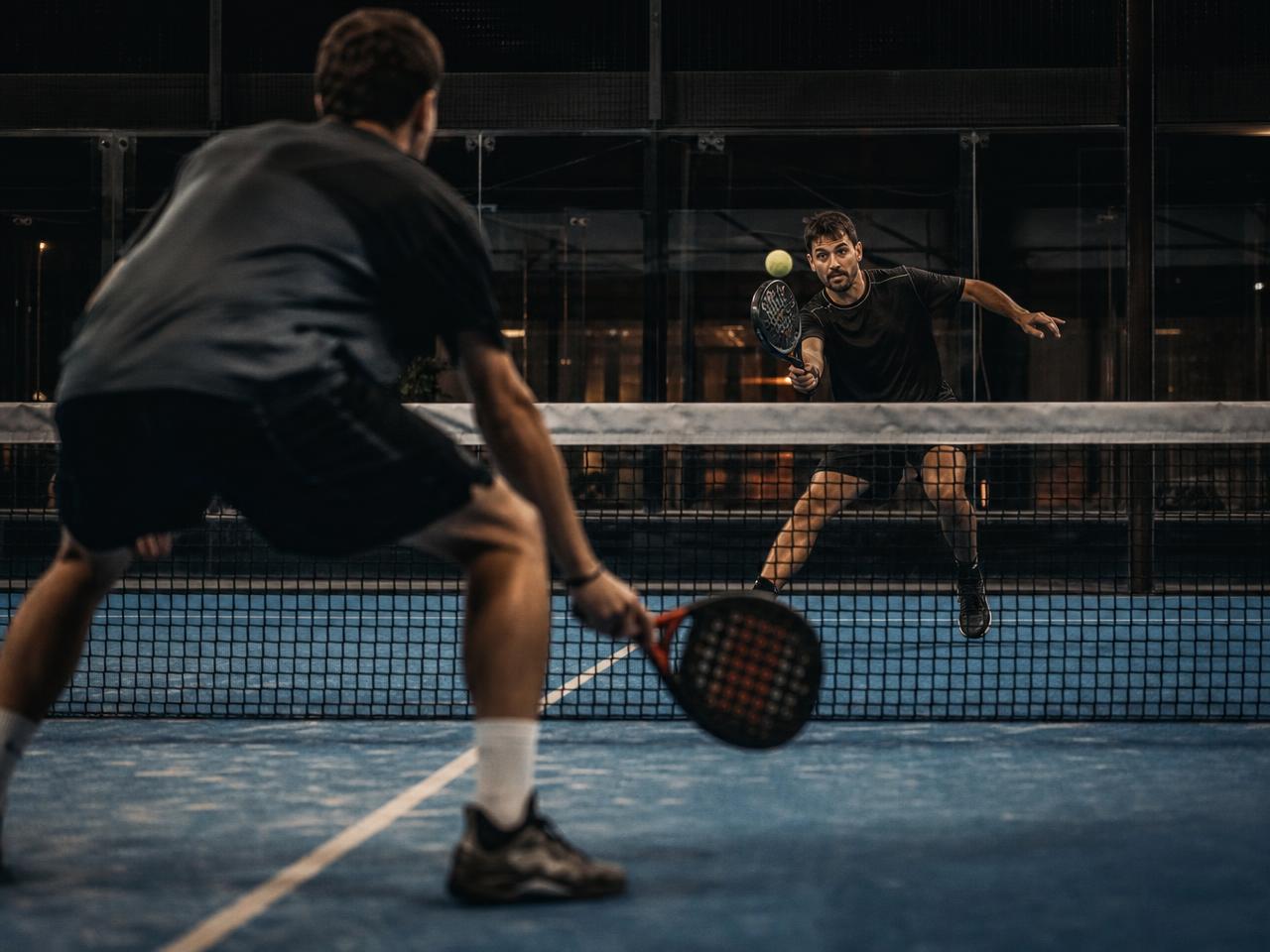 Men’s Challengers division — SA Grand Tour players in competitive match play on a championship padel court